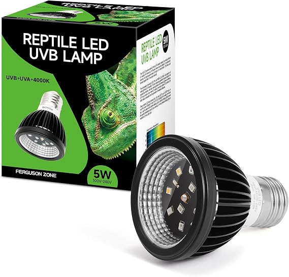REPTITRIP UVB Light for Reptiles, UVB Bulb 5W 5.0 UVB LED Lamp, Reptile Light Bulb, Provide Sufficient UVB Exposure for Tropical Spices-Not Heat Lamp