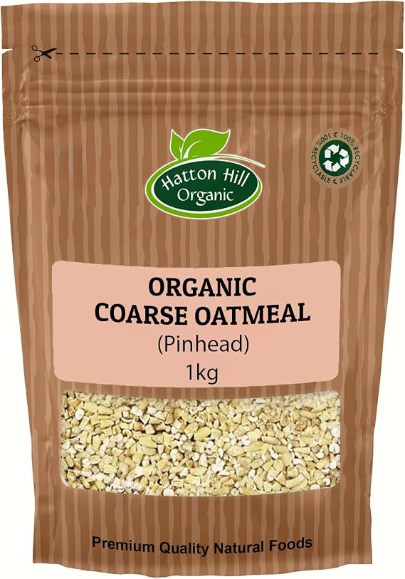 Organic Coarse Oatmeal (Pinhead) 1kg by Hatton Hill Organic