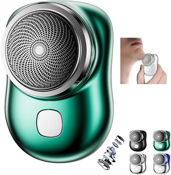 Mini Shaver Portable Electric Shaver - New Pocket Portable Electric Shave, Magic USB Mini Shaver Electric Razor for Men, Rechargeable Travel Razors for Men Electric Shaver for Shaving Face(Green)