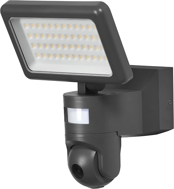 LEDVANCE SMART+ WiFi Flood AUTO CAM 20cm - LED Floodlight with Motion and Daylight Sensor, HD Camera, Integrated Remote Control, Alarm Function, 23 W, 3000 K, 2000 Lumen, IP 44 [Energy Class D]