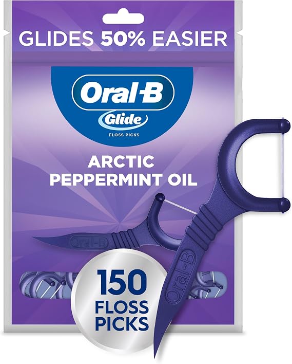 Glide Peppermint Dental Floss Picks with Arctic Peppermint Oil Flavor, 150 Picks