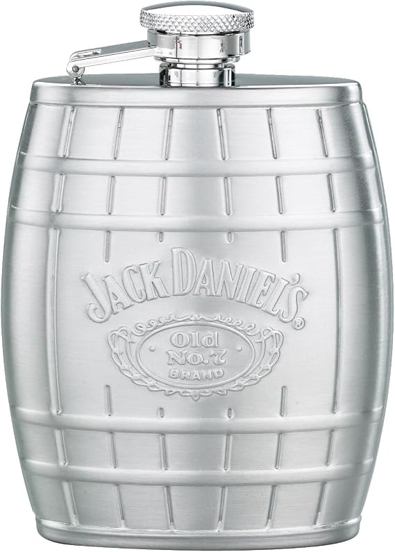 Jack Daniel's Licenced Barware Barrel Flask, Embossed, 120ml