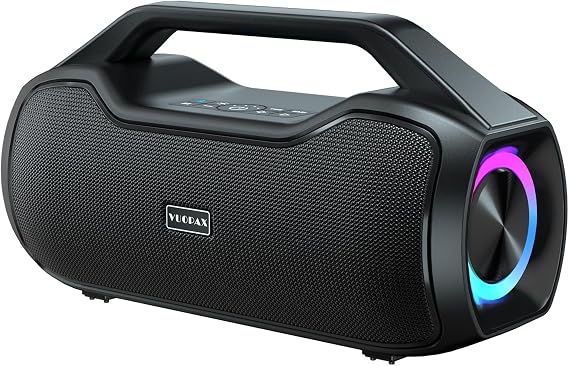 Portable Bluetooth Speakers Wireless 120W Peak Loud Outdoor w/2*Deep Bass | Increase 2*tweeters, 20H Playtime,IPX6 Waterproof, RGB Lights USB-C BT5.4, Suitable for Party, Beach, Camping,,Large Jobsite
