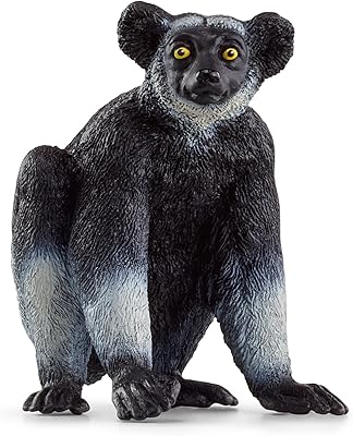Schleich Wild Life - 2 Indri Monkey Toy Figurine. Realistic, Hand-Painted Hard Animal Toys for Boys and Girls. Durable, Educational Figure for Fun Imaginative Play. Kids and Toddlers Ages 3 14877