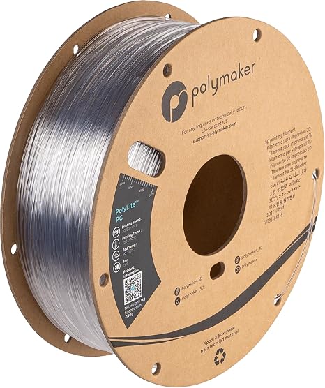 Polymaker PC01001 PolyLite Filament PC (Polycarbonat) Hohe Steifigkeit, hitzebeständig 1.75mm 1000g