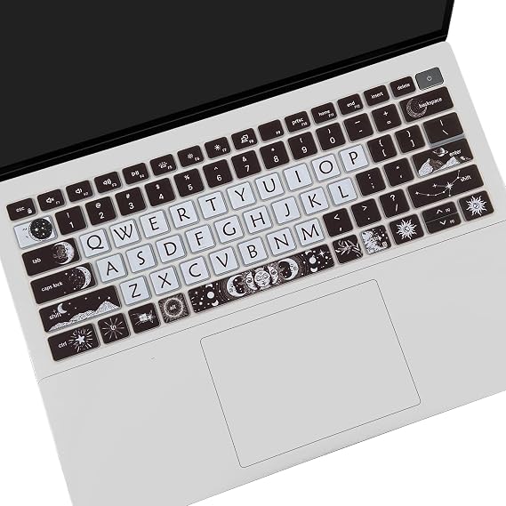 Cute Keyboard Cover for Dell Inspiron 14 5410 5415 5418 5420 5425 5430 7415 7420 7425 7430/13 5310 5320/16 5635 5630 5620 5625 7635 7620/Latitude 3320 3420, Sun and Moon
