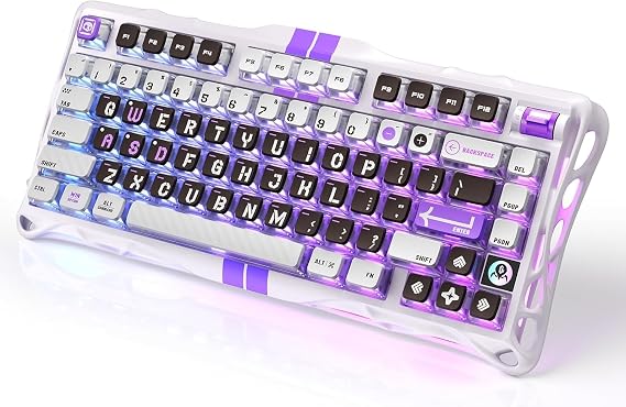 GravaStar Mercury V75 HE Hall Effect Magnetic Switch Gaming Keyboard, Hot-Swappable, Rapid Trigger, 8000Hz, 0.125ms Ultra Low Latency, Wired, RGB Illuminated, English Q, Mecha Gray
