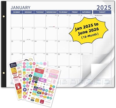 Ospelelf Desk Calendar 2025-2026 Large 22 x 17 Calendar 2025 Monthly Desktop Calendar, 18 Month Calendar, Use Jan 2025 - June 2026