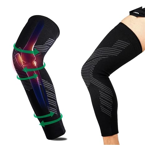1PCS Copper Compression Leg Sleeve - Long Knee For Pain Relief,Swelling,Arthritis,Poor Circulation,Runner,Sports(M)