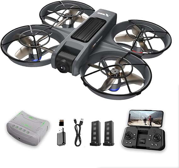 FPV Drone with Camera and VR Glasses,15 Min Flight for Beginners FPV Quadcopter And LED Lights, 360 Flip,Brushless Motor,Speed Control,One-Key Takeoff/Landing, Built-in Propeller Guard, 2 Batteries