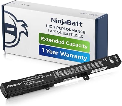 NinjaBatt Battery for Asus X551 X551M A31N1319 X551C A41N1308 X551MA D550 X551CA A31LJ91 X451 X451C 00B110-00250600 0B110-00250100 - High Performance [4 Cells/2200mAh/32wh]