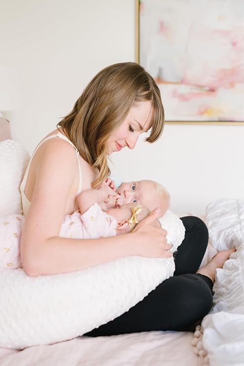 Twin Z Nursing Pillow | Bottle or Breastfeeding | Plus Size Friendly -Cream