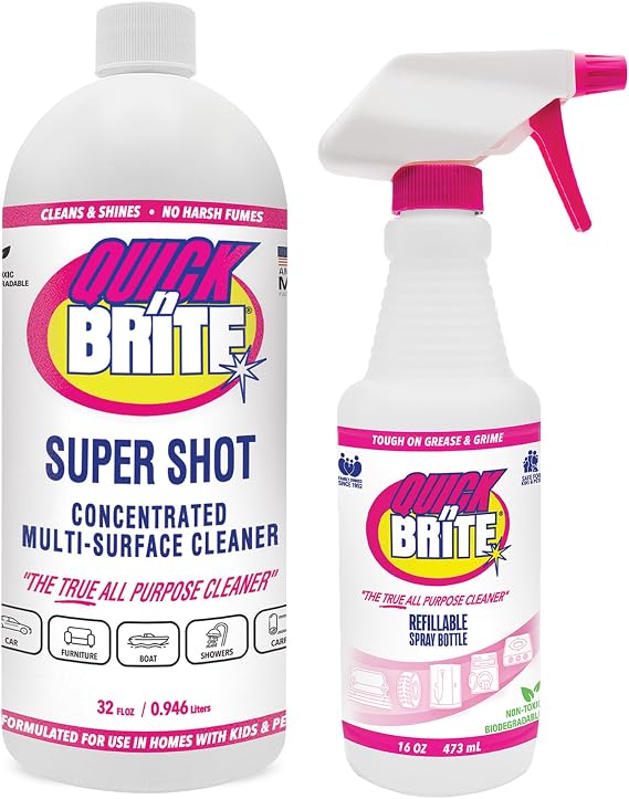 Quick 'n Brite Super Shot Liquid Cleaner, True All Purpose Cleaner, Concentrated, 32 oz