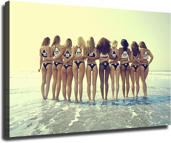 KhVhvs Sexy Hot Girl Poster Bikini Beach Canvas Wall Decor Art Painting Prints on Modern Posters Prints Artwork for Living Room, Bathroom,Bedroom,Home (16x24inch,Unframed)
