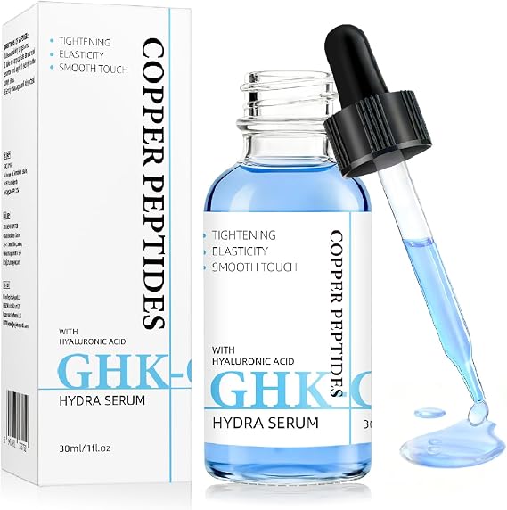 GHK-CU Copper Peptides - Face Serum For Anti Aging - GHK CU Copper Serums For Collagen Booster & Anti Wrinkle - Facial Essence For Skin Dryness, Dullness & Sensitive