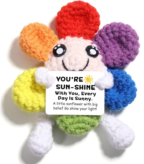 AICase for Dand y's World Merch Positive Sunflower Crochet Animals Inspirational Fanny Knitted Unique Small Ideas Decorations Birthday Gifts for Women Men Her Him Sister Mom Dad Fans