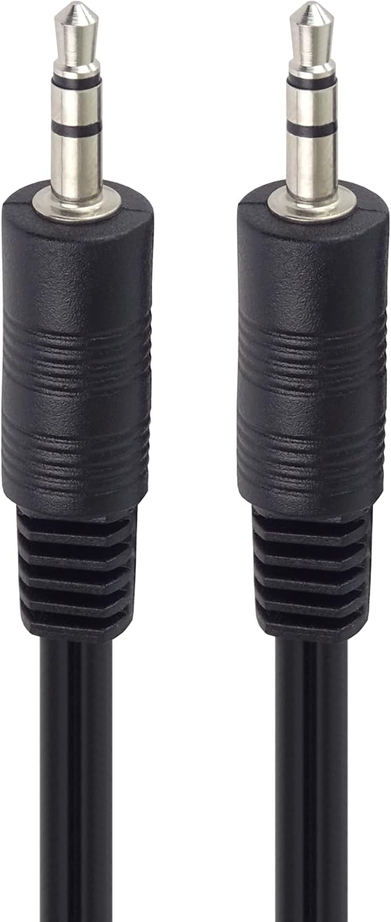 PremiumCord Stereo Jack Cable 2.5 m, 3.5 mm Jack Plug to Male, Aux Headset Audio Connection Cable for TV Mobile Phones MP3 HiFi Shielded Colour Black