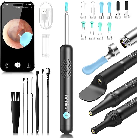 BEBIRD R1 Ear Wax Removal:Ear Cleaner with HD Ear Camera FSA, Black