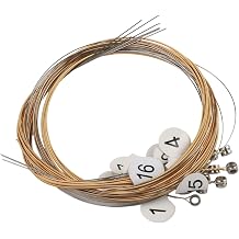 1 Set Lyre Harp Strings Replacement Metal Wire with Ball End for Classical Bright Tone Resonance for Musicians Performers Enthusiasts Silver(16 String)