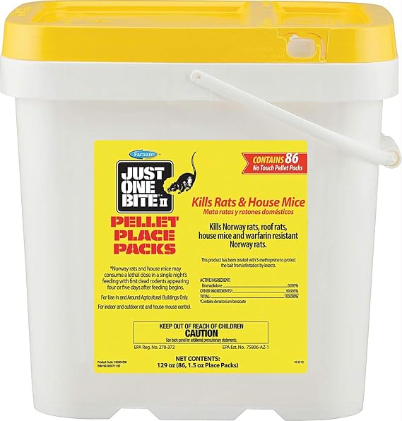 Farnam Just One Bite II 1.5-Ounce Pellet Packs For Rodents, 86 Count