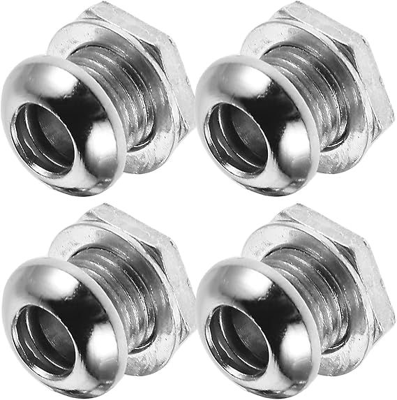 Mipcase 4pcs Snare Drum Vent Screws Kit with Gaskets and Nuts Drum Hardware Ventilation Components