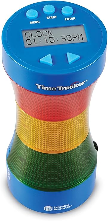 Learning Resources Time Tracker Visual Timer & Clock - 1 Piece, Classroom Tracker, Alarm Clock, Light Up Timer for Classroom, Visual Tracker