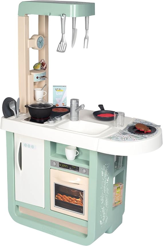 Smoby, 310911, Cherry Mutfak, Ses Fonksiyonu,Fonksiyonel, Gerçekçi Pişirme Sesi, Aksesuarlar, Cherry Kitchen