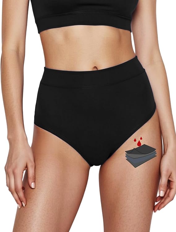 Period Swimwear for Teens Women High Waisted Swimsuit Bikini Bottoms Menstrual Swim Bottoms Tankini Bathing Suit