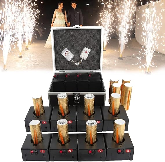 Cold Firework Receivers, 8 Cold Spark Machine,with Wireless Remote Control, Suitable for Weddings, Performances,Stages