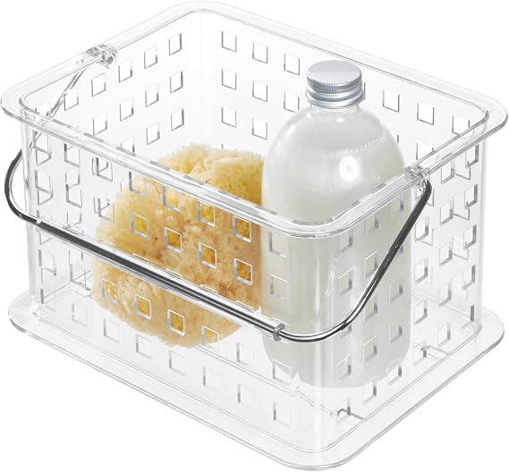 iDesign Small Clear Shower Caddy with Handle