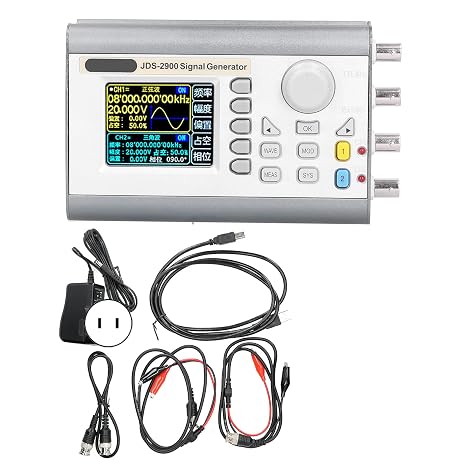 Dual Channel Arbitrary Waveform Function Generator 40MHz Frequency Counter White ABS Silicone US Plug with USB and BNC Cables
