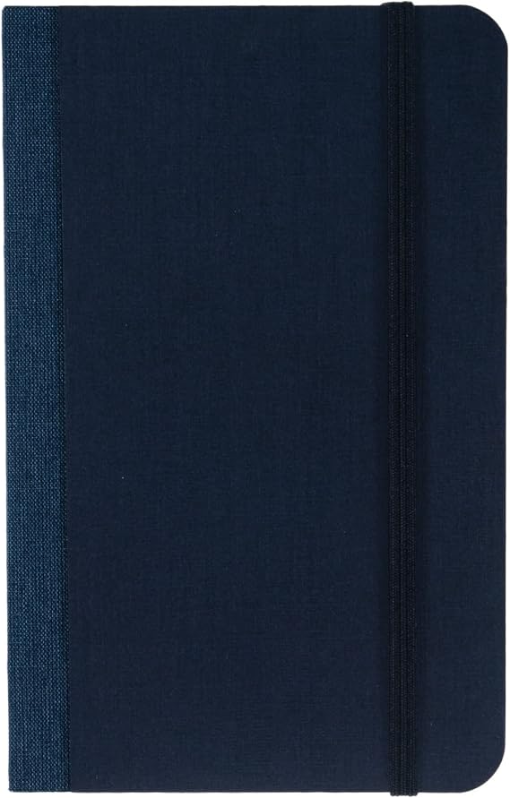 Fabriano Ecoqua Plus Fabric-Bound Notebook, 3.5" x 5.5", Lined, Navy