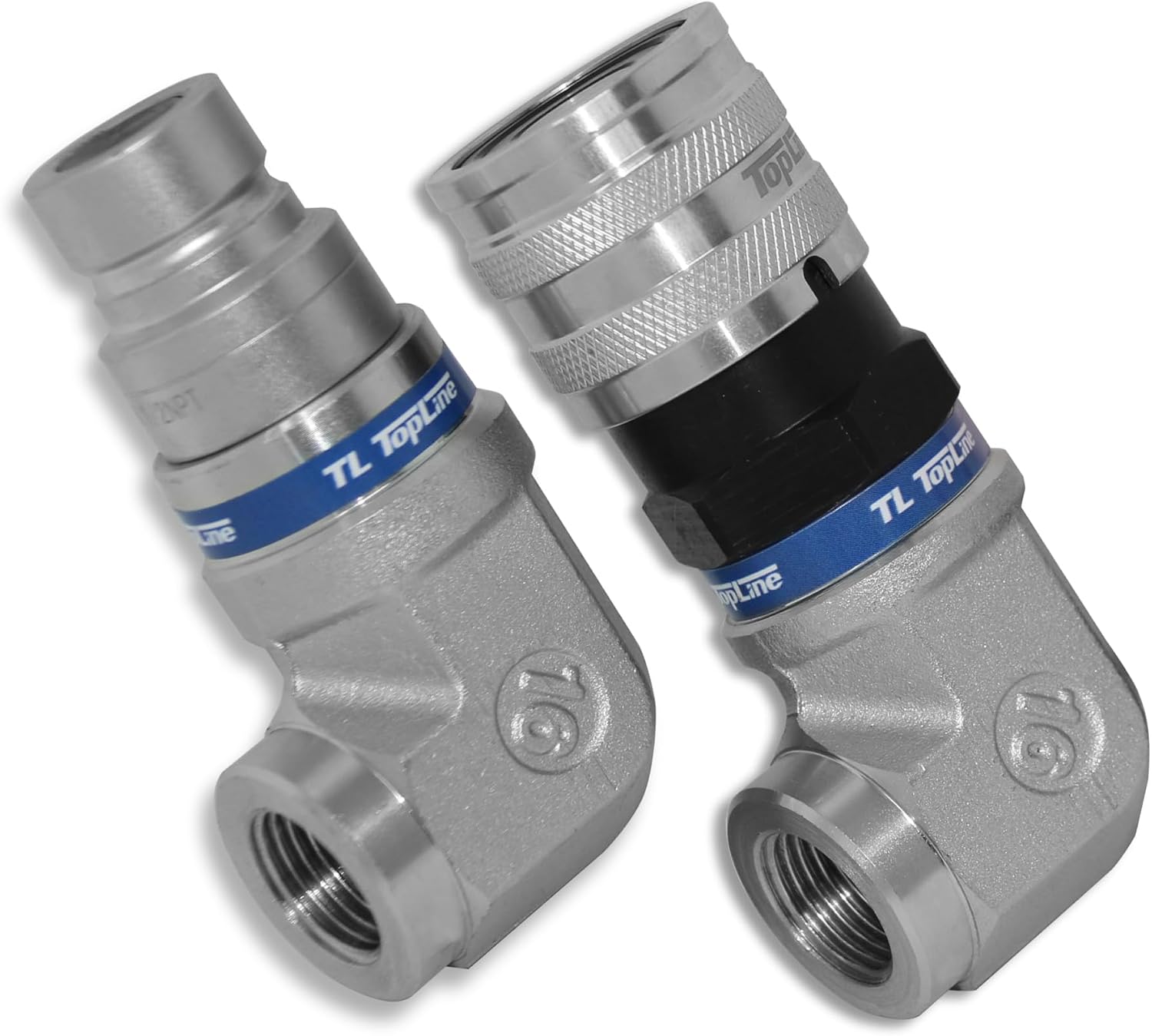 90 deg. Elbow 12 NPT Flat Face Quick Connect Coupler TL107 12 Body Bobcat Skid Steer Coupling