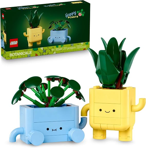 LEGO Botanicals Happy Plants Building Toy for Kids, Girls, and Boys 9+ Playroom Decor for Desk or Shelf - Birthday Gift Idea for Young Gardeners - Artificial Indoor Plant for Play & Display - 10349