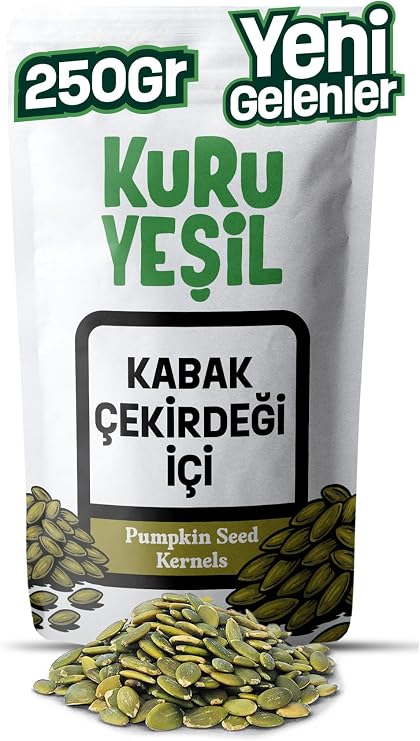 Kuru Yeşil Doğal Çiğ Kabak Çekirdeği İçi 250 gr - Tuzsuz, Katkısız ve Soyulmuş - Yüksek Protein ve Magnezyum Kaynağı Sağlıklı Atıştırmalık