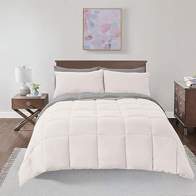 Royal Hotel Bedding Soft and Plush Down Alternative Comforter - Reversible with 2 Colors Duvet Insert Comforter - Hypoallergenic Hotel Plush Down-Alternative - Twin XL, Gray and White
