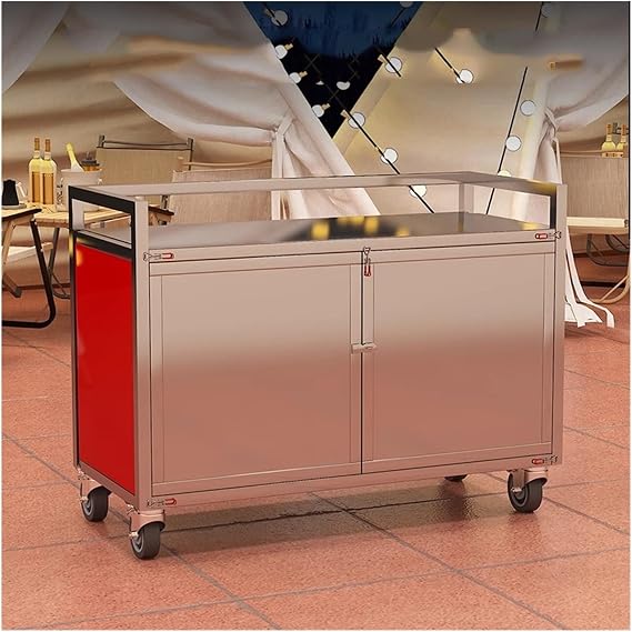 Portable Foldable Popup Counter Table le Food Truck Stand with Stora Rack for Trade Shows Exhibits and Events (100x48x85cm) Ideal for Booth Activities