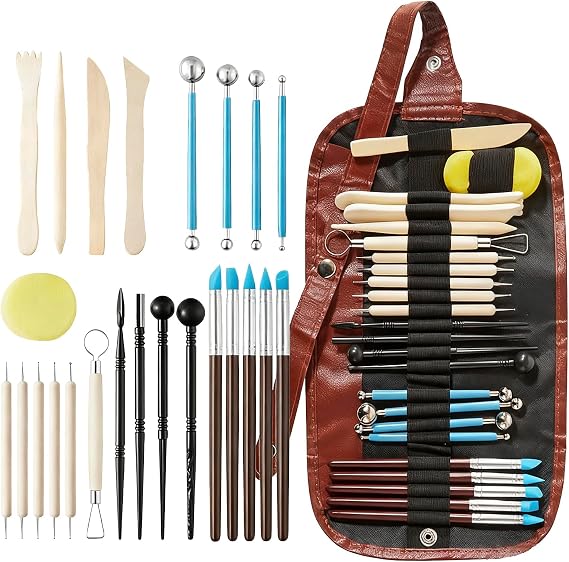 25Pcs Polymer Clay Tools Clay Sculpting Tools, Enhance Hands-on Skills | Pottery Carving Tool with Storage Bag, Modeling Clay Tool Kit for DIY Ceramics & Pottery