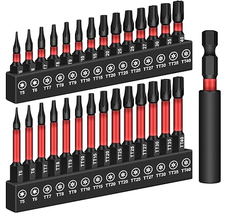 DIYSELF 29 PCS Torx Bit Set, Torx Bits for Impact Driver, T5-TT40