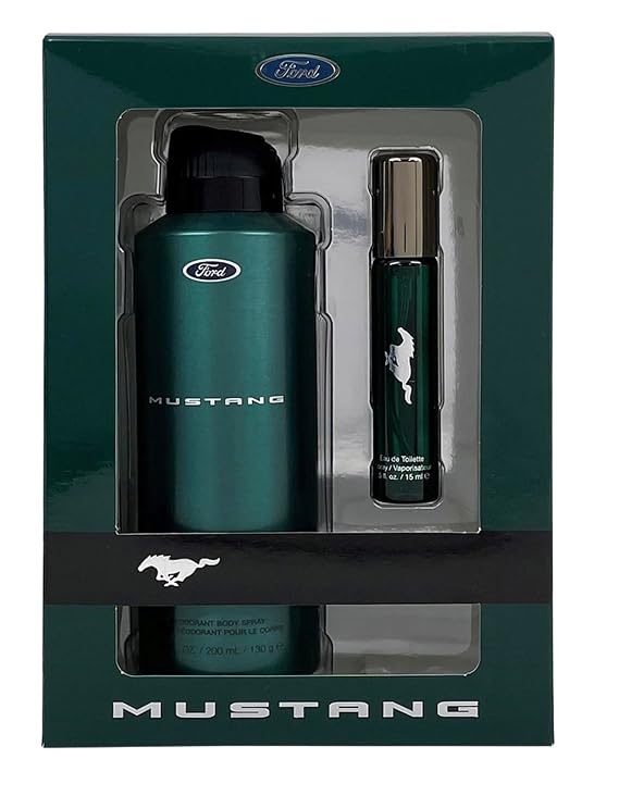 Mustang Green 2 Piece Mens EDT & Deodorant Body Spray Set