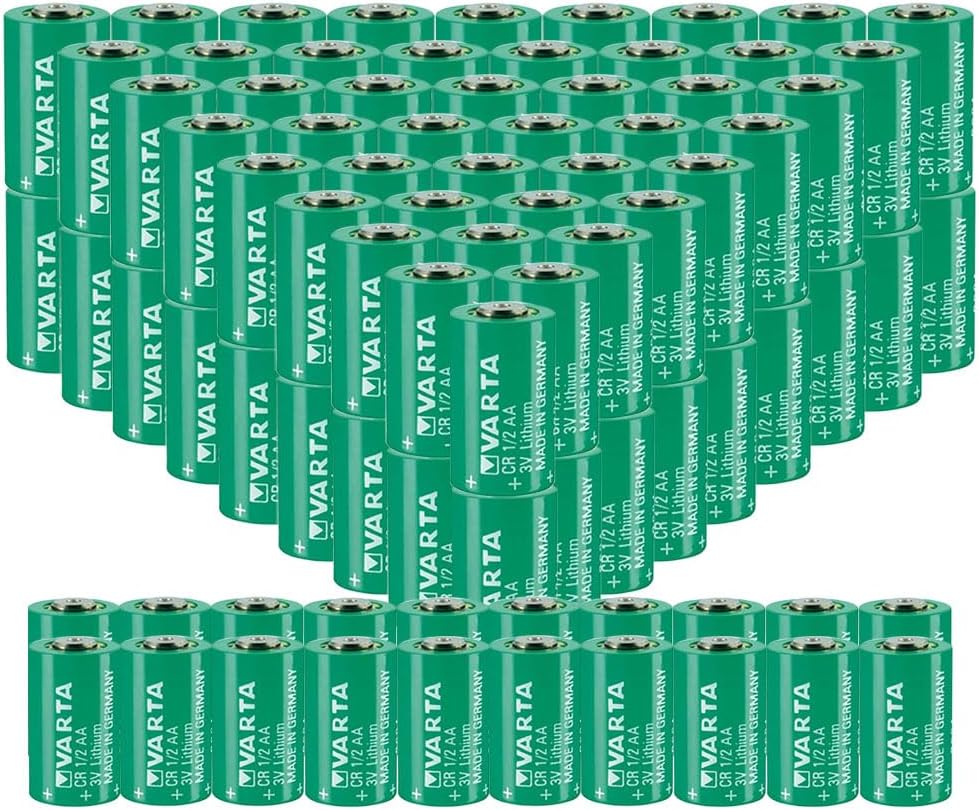 100 Pack» 3V 950mAh CR12AA Non-Rechargeable Lithium Battery for VARTA CR12AA Series Battery, green