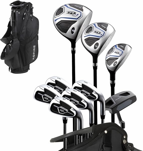 Aspire XD1 - Men's Complete Golf Club Set | 14-Piece, USGA-Approved 460cc Titanium-Alloy Driver, 6-PW Irons, True Temper Shafts, Right/Left Hand