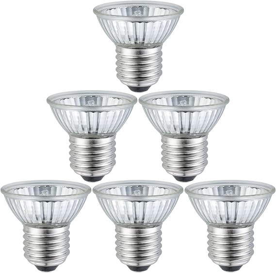 UVB UVA Reptile Light Bulb 50W Bulb for Reptiles and Amphibians Tanks, Turtle Bearded Dragon Lizard Cages Frogs Heat Lamp Replacement Bulb, Pack of 6