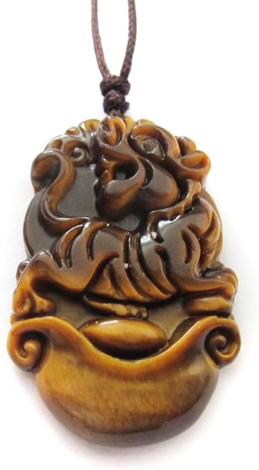 Tiger Eye Chinese Zodiac Fortune Tiger Amulet Pendant