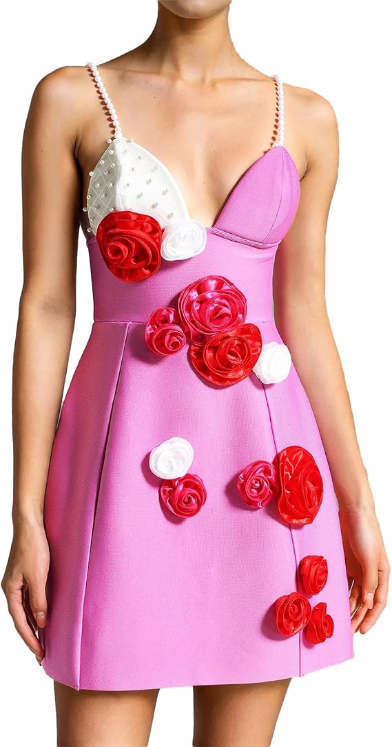 BELLA BARNETT Mini Flower Dress Fairy Birthday Dress Pearls Summer Dresses for Women