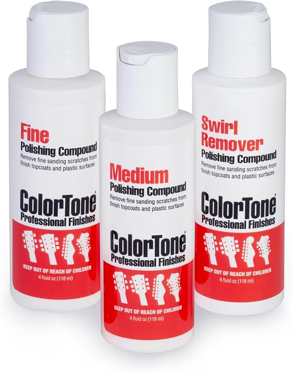 ColorTone Guitar Polishing Compounds, Set of 3, 4 oz Bottles