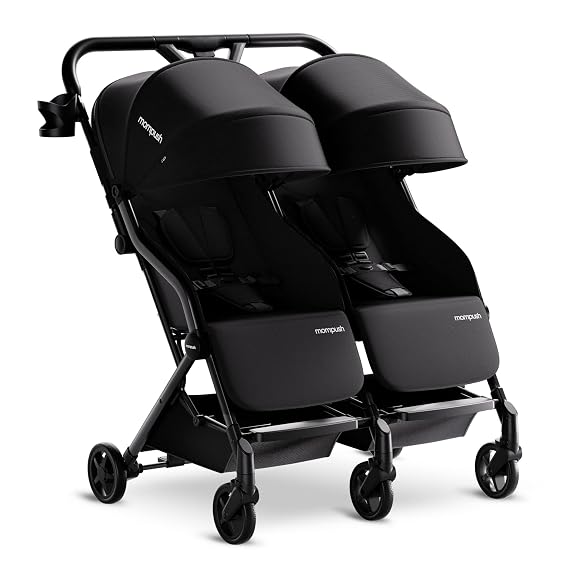 Mompush Lithe Double Stroller, Lightweight Side by Side, Infant & Toddler