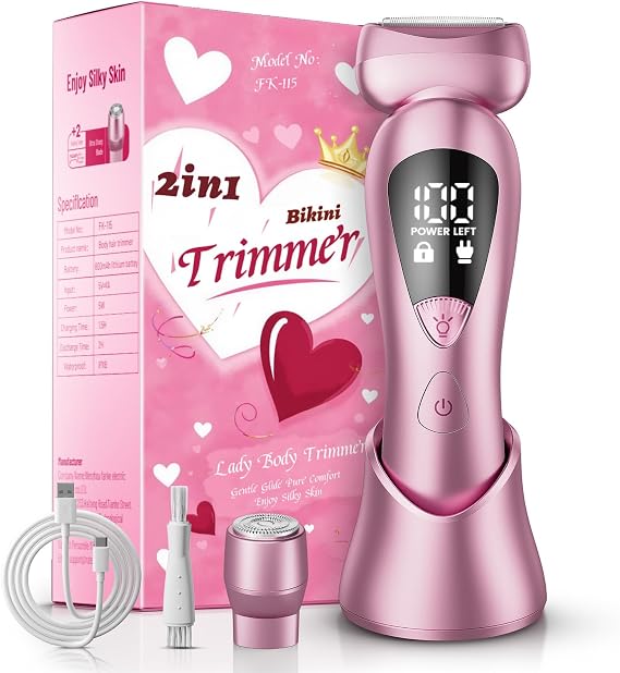 Vintage Pink Cordless Womens Razor Painless, Rechargeable & IPX7