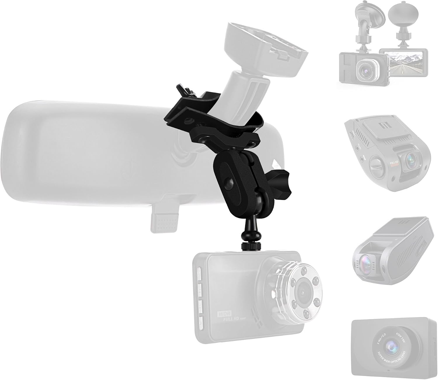 Dash Cam Mount Holder, Come with 10+ Different Joints, Compatible with TOGUARD, apeman, Yi, YI Nightscape, Crosstour, Mibao, SuperEye, Modohe, DuDuBell Dash Cam Dash Cam/GPS
