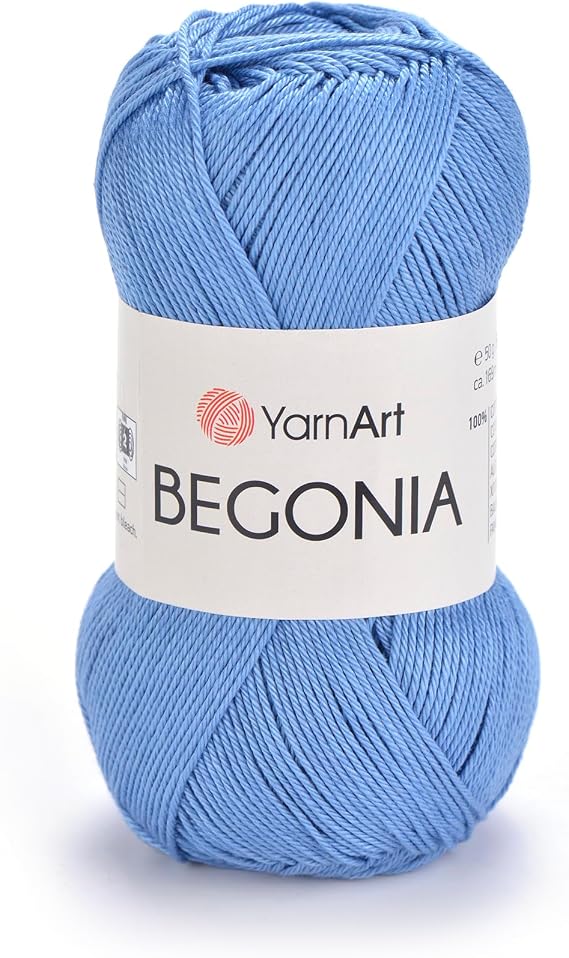 Yarnart Begonia Yarn 100% Cotton, Soft Premium Cotton, for Knitting, Crochet & Amigurumi, Pastel & Shiny Colors, Baby Yarn, 1.76 Oz (50g) / 185 Yrds (169m) (5351)